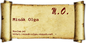 Misák Olga névjegykártya
